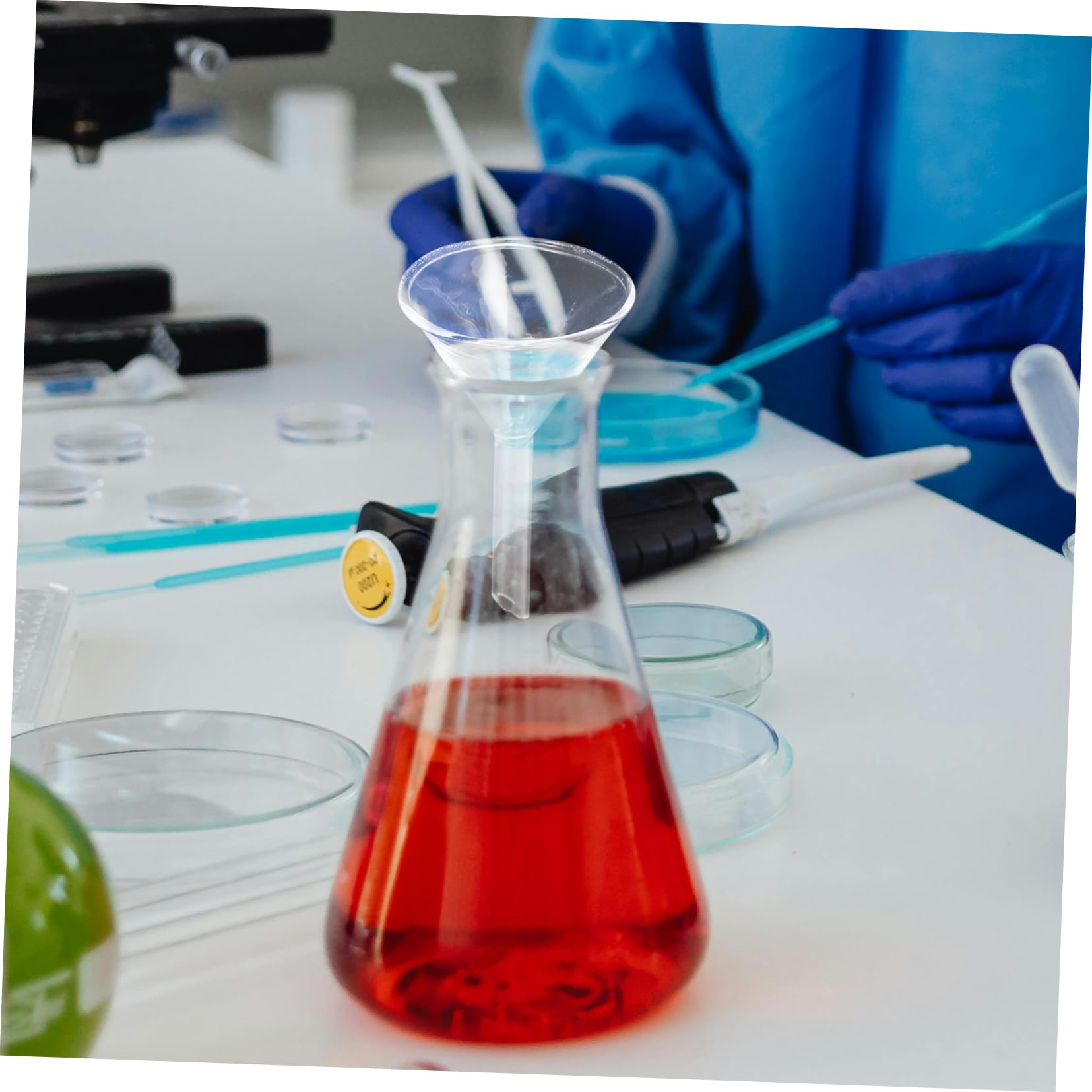 SOLUSTRE 12piezas Embudo De Vidrio Transparente Embudos De Laboratorio Boca Ancha Para Transferir Líquidos y Excelente Visibilidad y Diseño Robusto