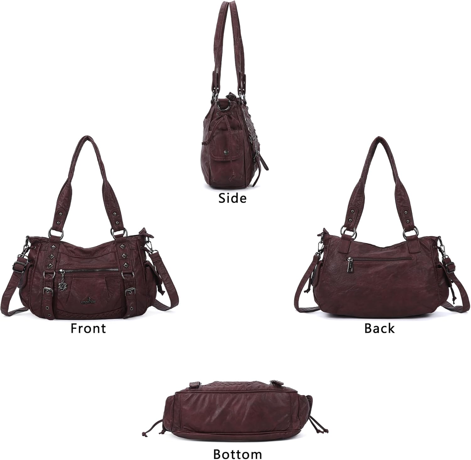 Angel Kiss Shoulder Bag For Women Multi Pocket Retro Hobo Handbags Satchel Tote Bag