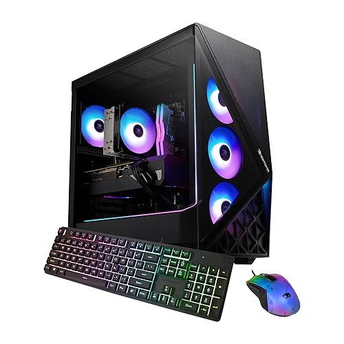 iBUYPOWER Slate Black Gaming PC Desktop Computer AMD Ryzen 7 7700 CPU, NVIDIA GeForce RTX 5060 8GB GPU, 32GB DDR5 RGB 5200MHz RAM, 1TB NVMe SSD, Windows 11 Home, Gamer Keyboard, Mouse - SBA7N5602