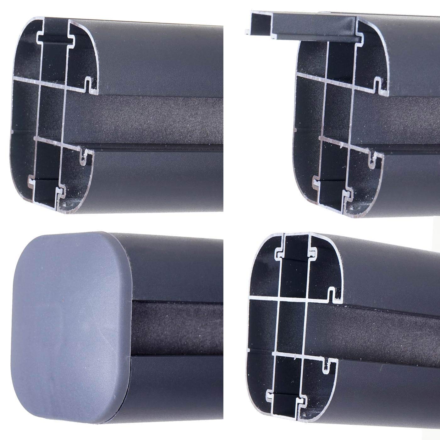 Mendler Słupki aluminiowe Sarthe-WPC, słupek, system wtykowy 1,86 m - szary