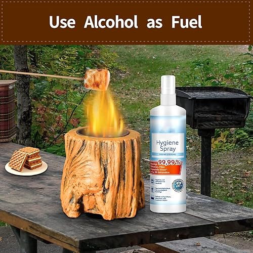 Miniatura 3 de Juego de hogueras de mesa, cuenco para fogata, hormigón, chimenea, alcohol, quemador, quemaduras, sin humo, adecuado para jardines interiores y