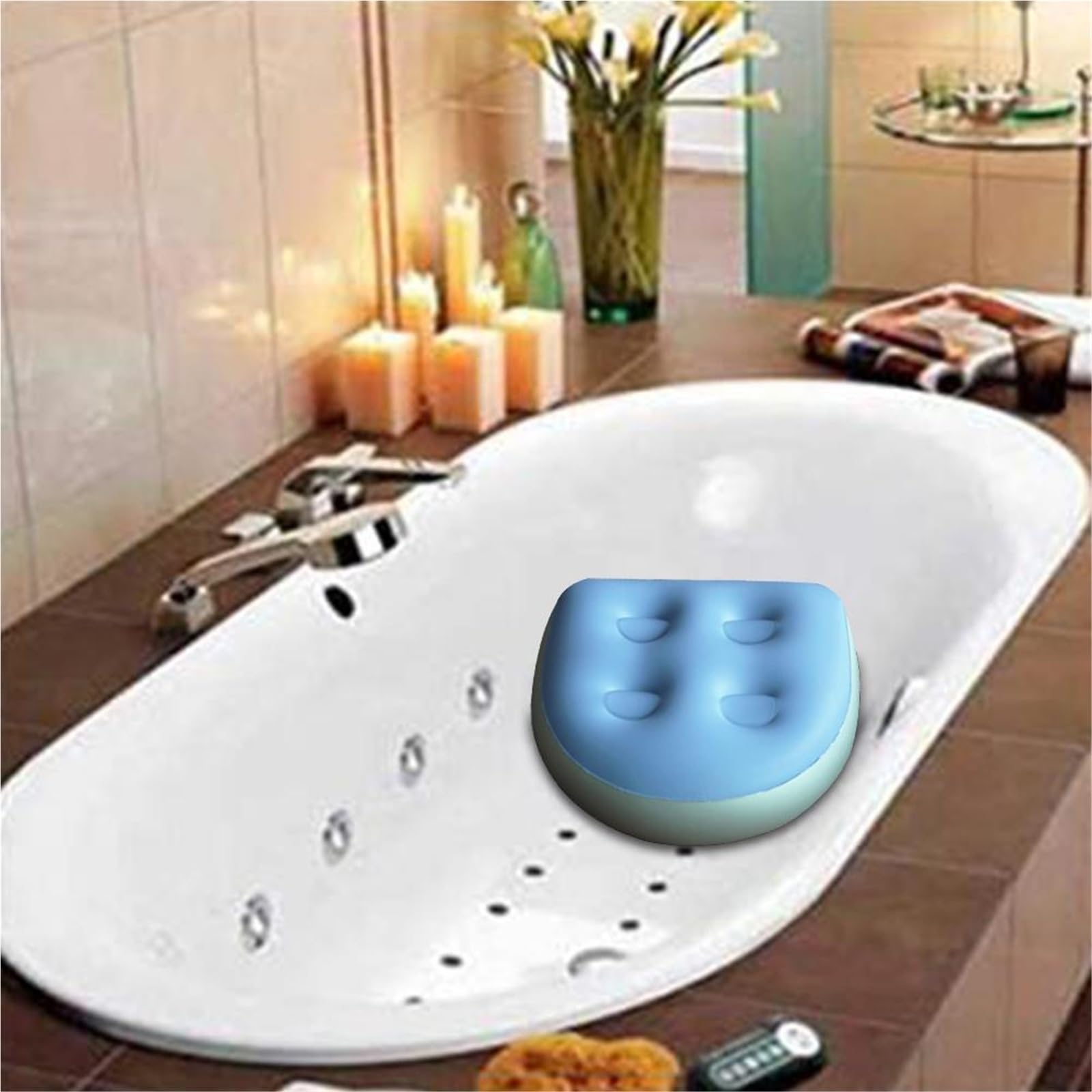 Asiento Elevador banera 1-4 Cojines inflables for bañera de hidromasaje, antihemorroides, Color Azul