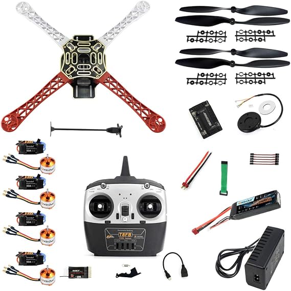 QWinOut DIY 2.4G 8CH KK V2.3 /APM2.8 F450 Frame RC Quadcopter 4-Axle UFO Unassembly Kit RTF/ARF Drone (APM2.8 FC Version)
