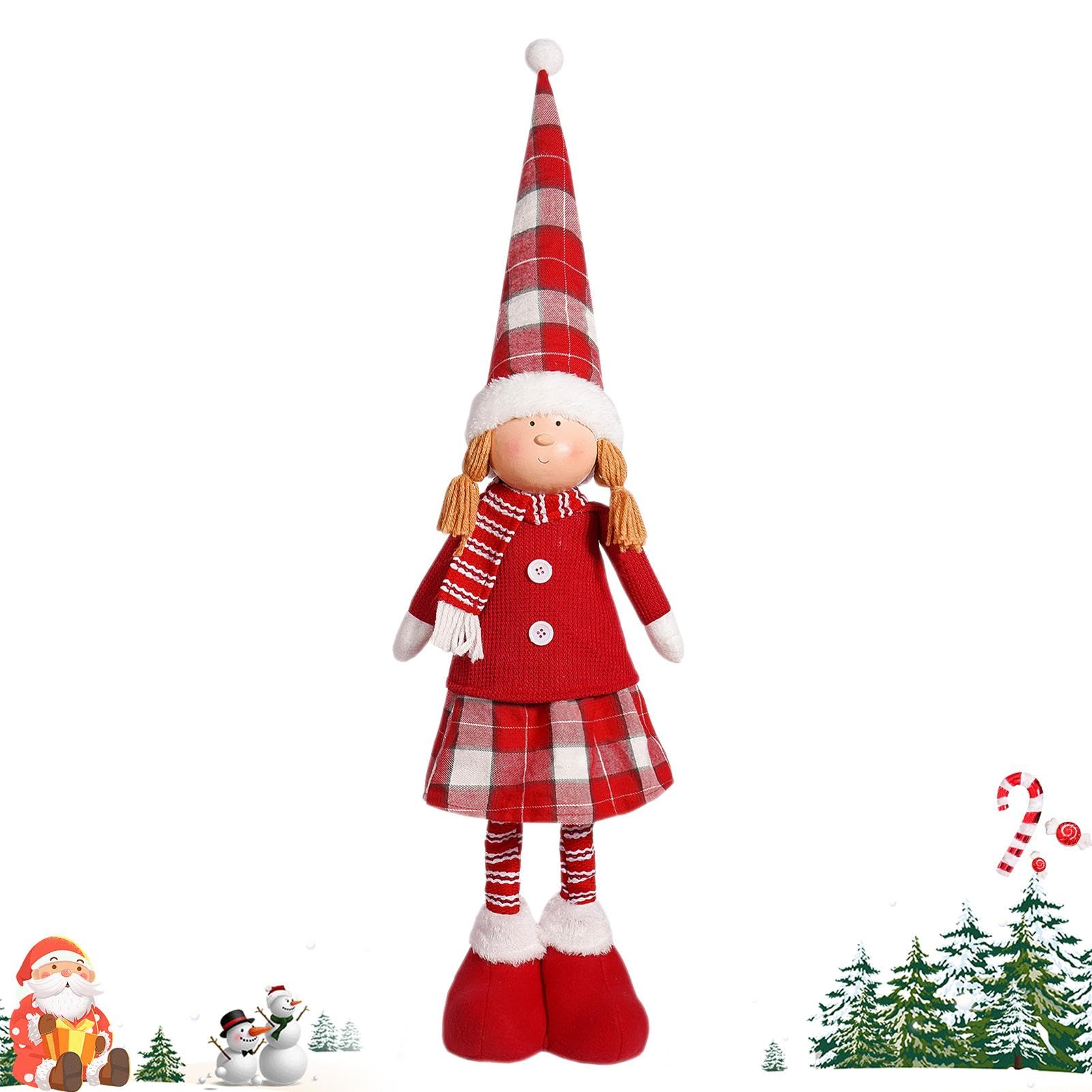 Muñeca de pie de felpa para decorar la chimenea y el salón en Navidad