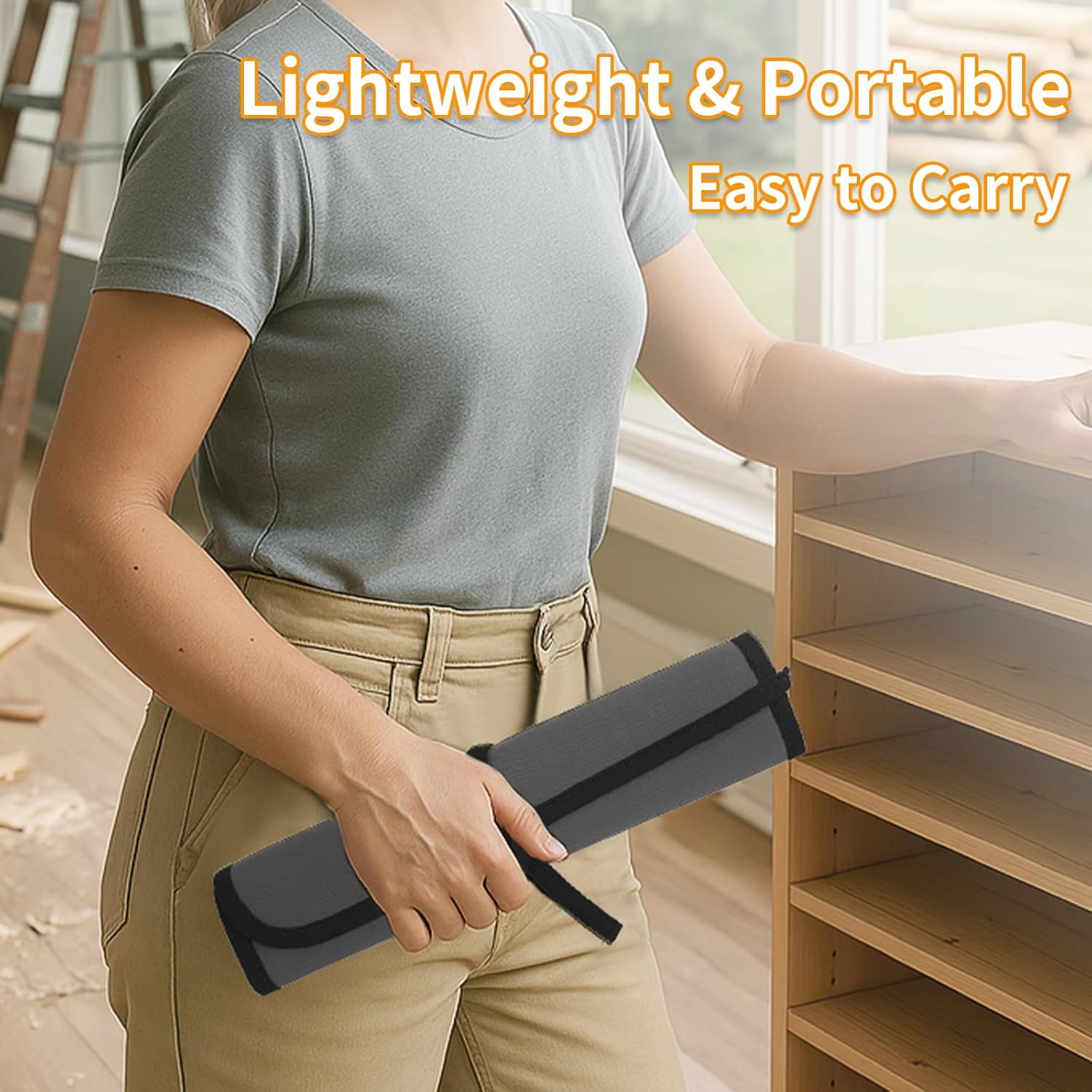 Portable Saw Blade Storage Case - Durable Grey Fabric Holder for Reciprocating, Jigsaw & Wood Pruning Blades - Compact & Lightweight for DIY, Contractors & Professionals (Case Only)