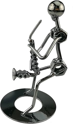 Miniatura 3 de Retro Iron Art - Figura de hombre de música de acero, decoración de escritorio, hogar, dormitorio, bar, exhibición, ornamento, regalo de cumpleaños,