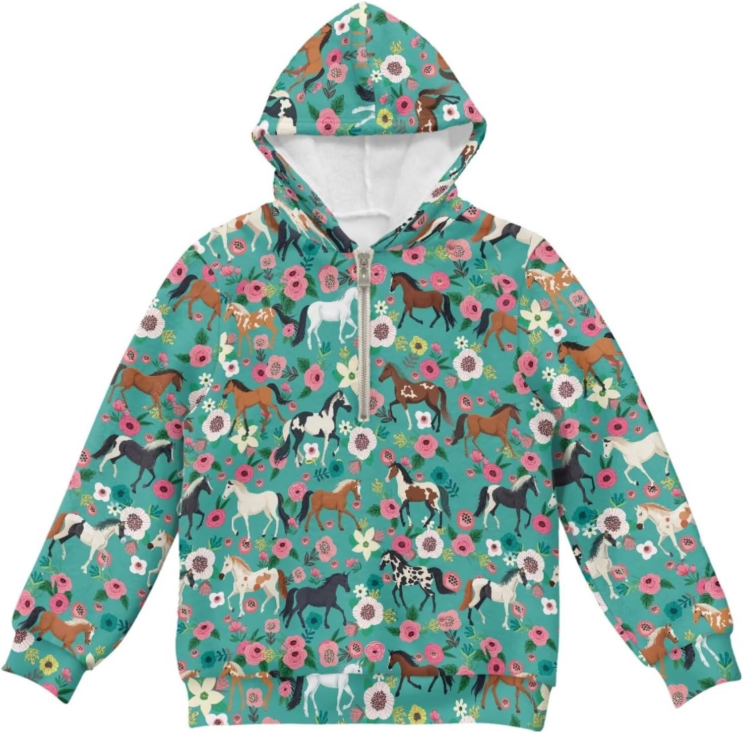Upetstory Half Zip Hoodies for Girls Toddler Kids Warm Sweatshirt - Image 4