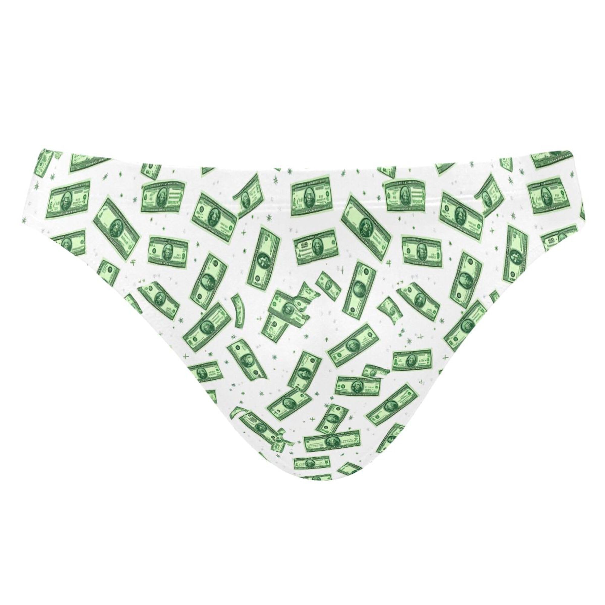 S Husky Paper Money Hundred Dollar Bills Swim Briefs for Men Bikini Swimwear Boys Short XXL B0405093