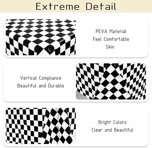 Miniatura 3 de Paquete de 20 manteles rectangulares de plástico a rayas rojas, impermeables, de 54 x 108 pulgadas, desechables de carnaval, circo, clásico, rojo y