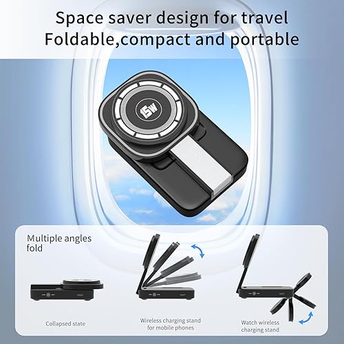 Miniatura 5 de Cargador inalámbrico magnético para iPhone 17 Pro Max Air 15 W 3 en 1 Soporte de carga rápida Mag-Safe para Apple Watch 111098 con adaptador PD USB