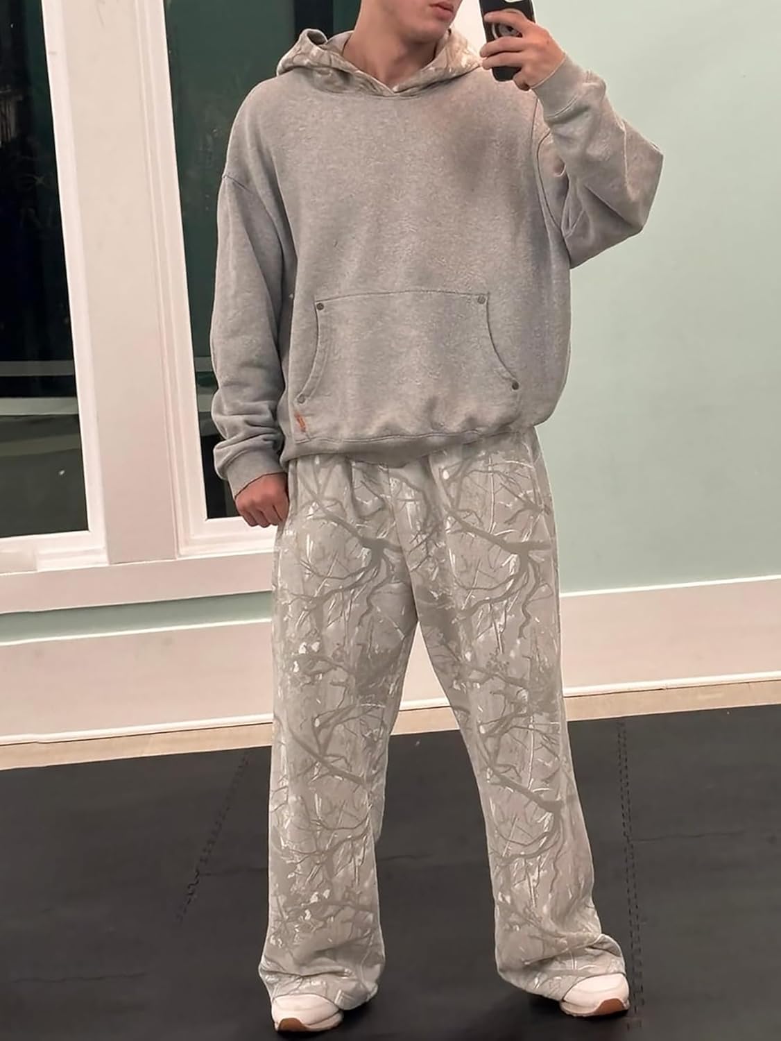 Men's Baggy Camo Sweatpants Wide Leg Hunting Loose Joggers Workout Athletic Sweat Pants wtih Pockets - Image 3