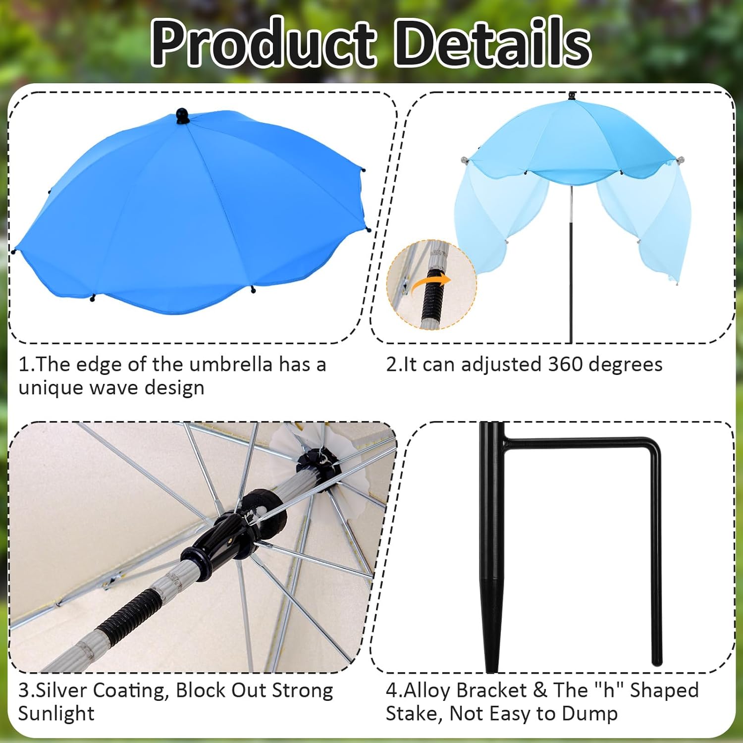 12 Pcs 26 Inch Plant Umbrellas for Outdoor Plants Garden Umbrella Shade for Potted Plant, Garden Bed Flower Pot Provide Shade to ‌defend Blazing Sun (12 Colors)