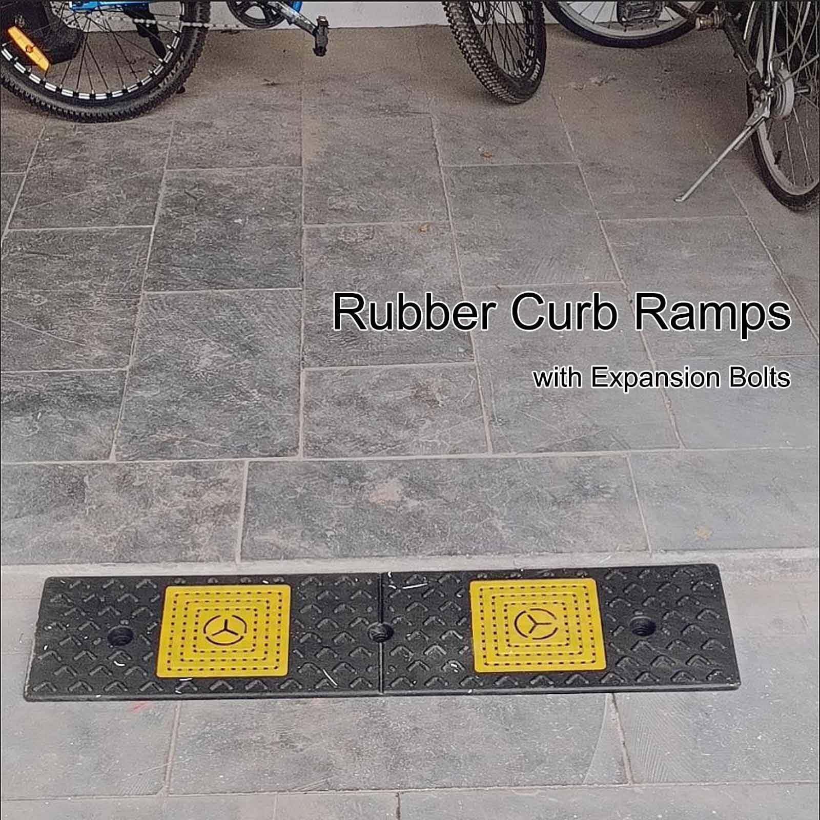YAEGER 1 Piezas Rampa de Acceso de Goma Rampa Acceso Coche PortáTil para Sillas Ruedas, Coches, Camiones, Bicicletas y Motos Rampa de Umbral Antideslizante(Height 4cm/1.6")