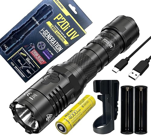 Miniatura 4 de COMBO: Nitecore P20i UV (P20iUV) Linterna LED recargable USB-C con funda y batería extra NL2150HPi incluida, 1800 lúmenes