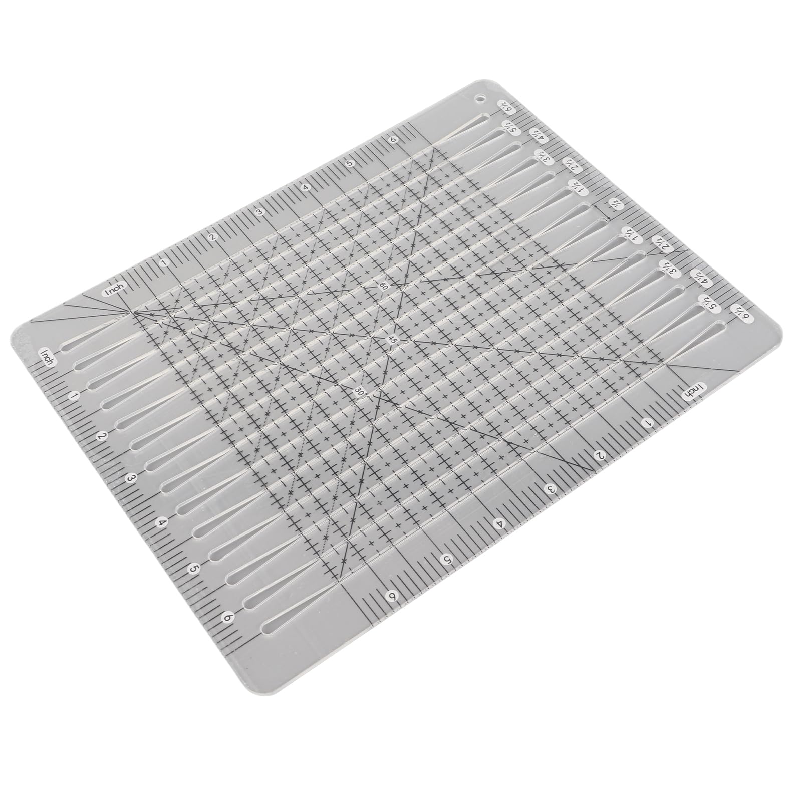 shenruifa Regla de acolchado 5 en 1, regla de corte de colcha, regla de acrílico transparente cuadrada y regla de costura de plantillas para cortar acolchados, manualidades de costura (2)