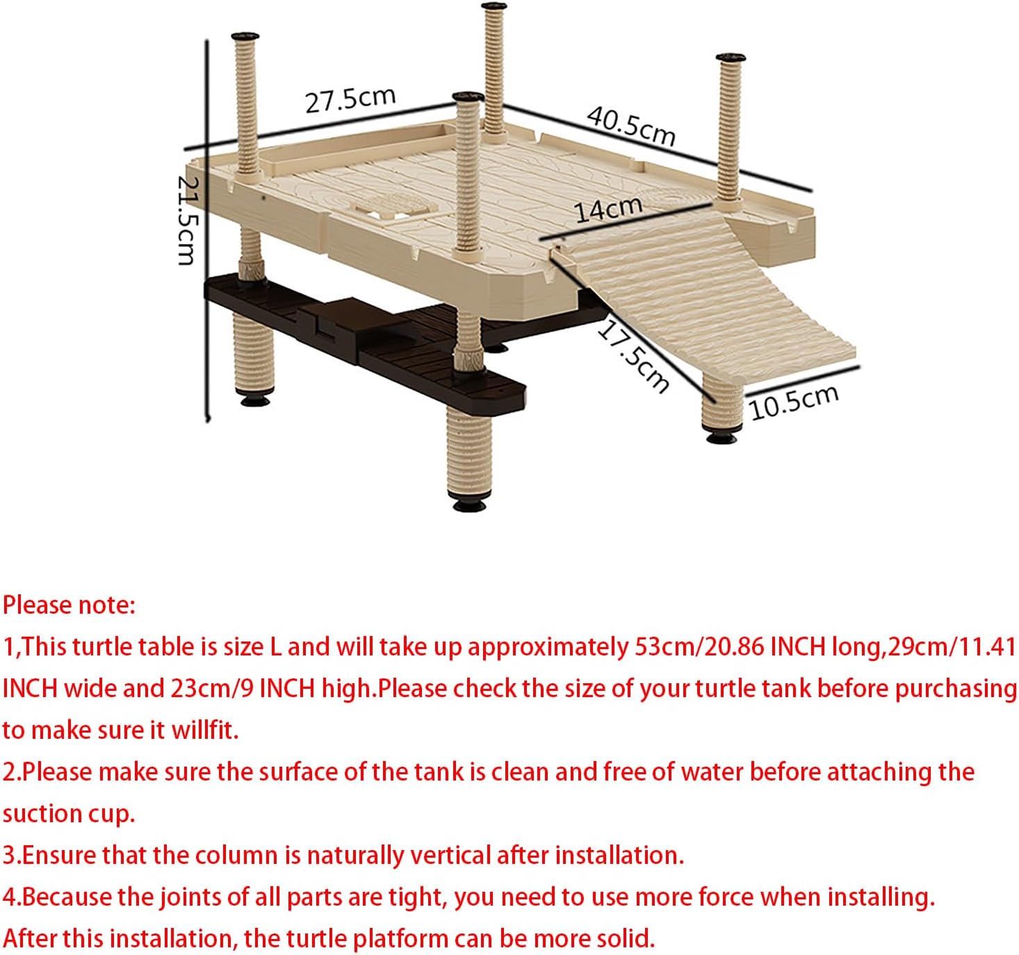 Large turtle basking platform, Floating dock for turtle tank, Turtle dock (SIZE:L)