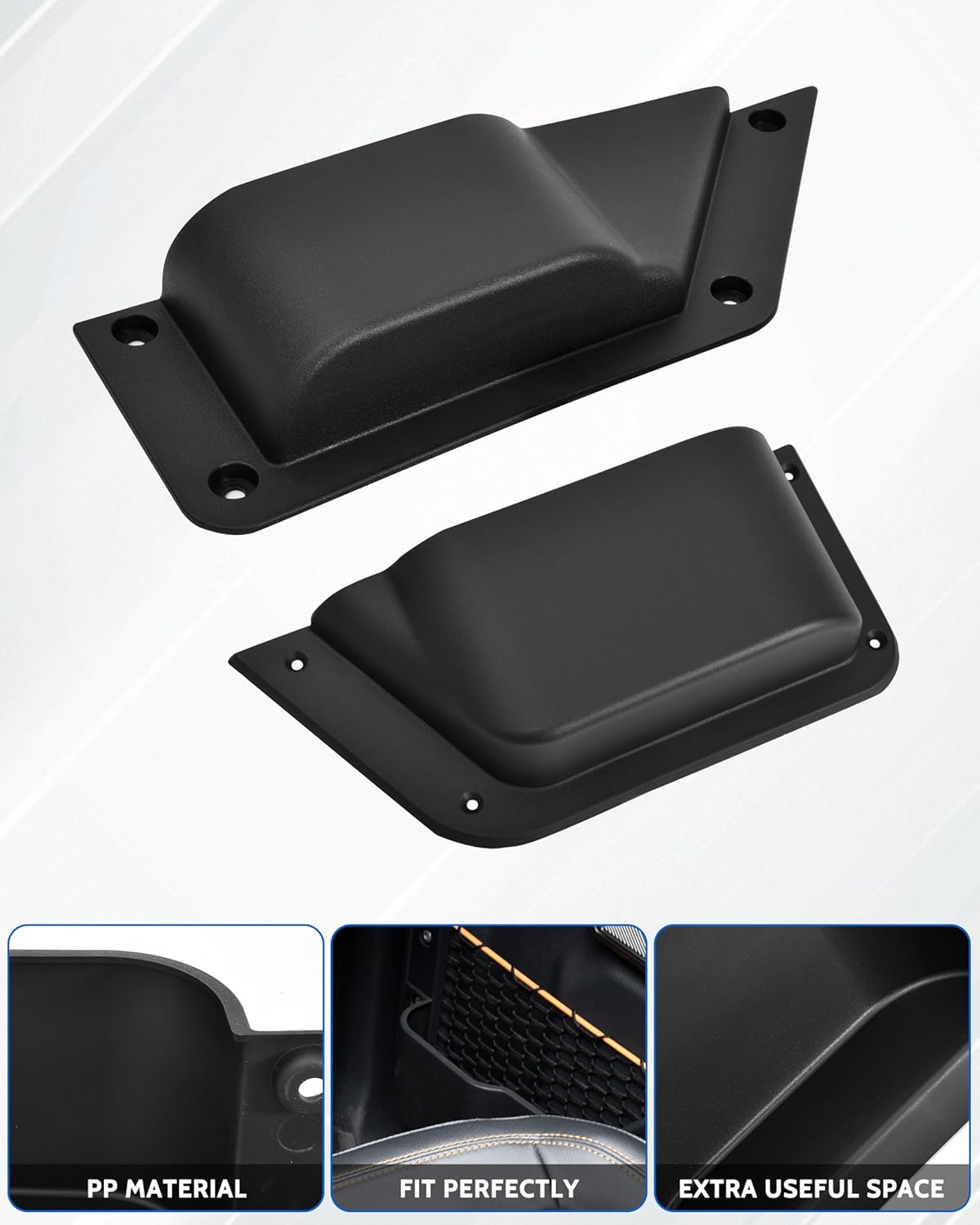 KEWISAUTO Door Storage Box Kit for Ford Bronco 2021-2025, Front & Rear Door Side Tray Insert Handle Pocket Glove Box Organize Storage Expansion for 2021-2025 Ford Bronco 4 Seats (4PCS)