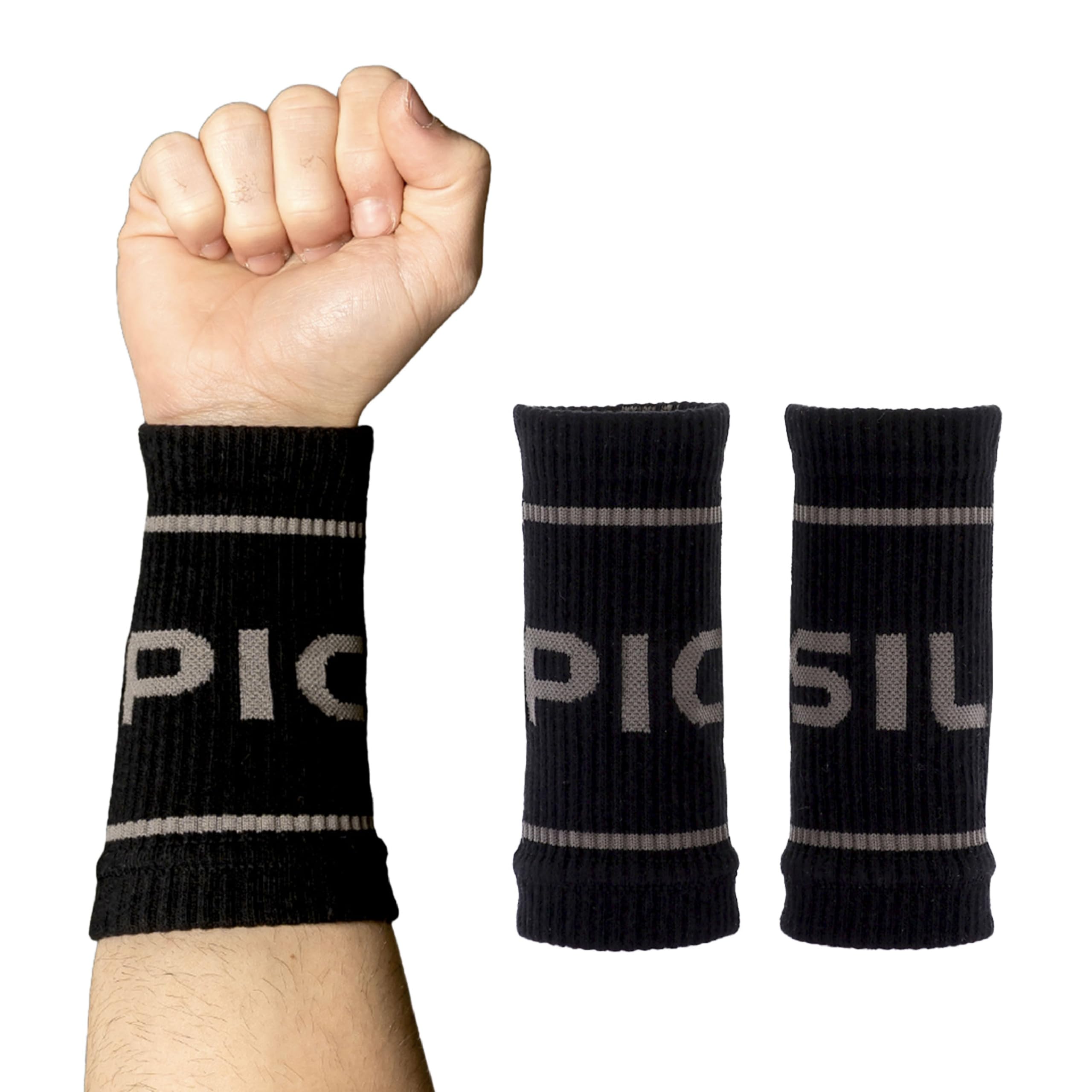PICSIL - Muñequeras Deportivas de Algodón | Absorbentes y Transpirables | Ideales para Gym, Running y Tenis | Uso con Calleras | Diseño Unisex — view 10