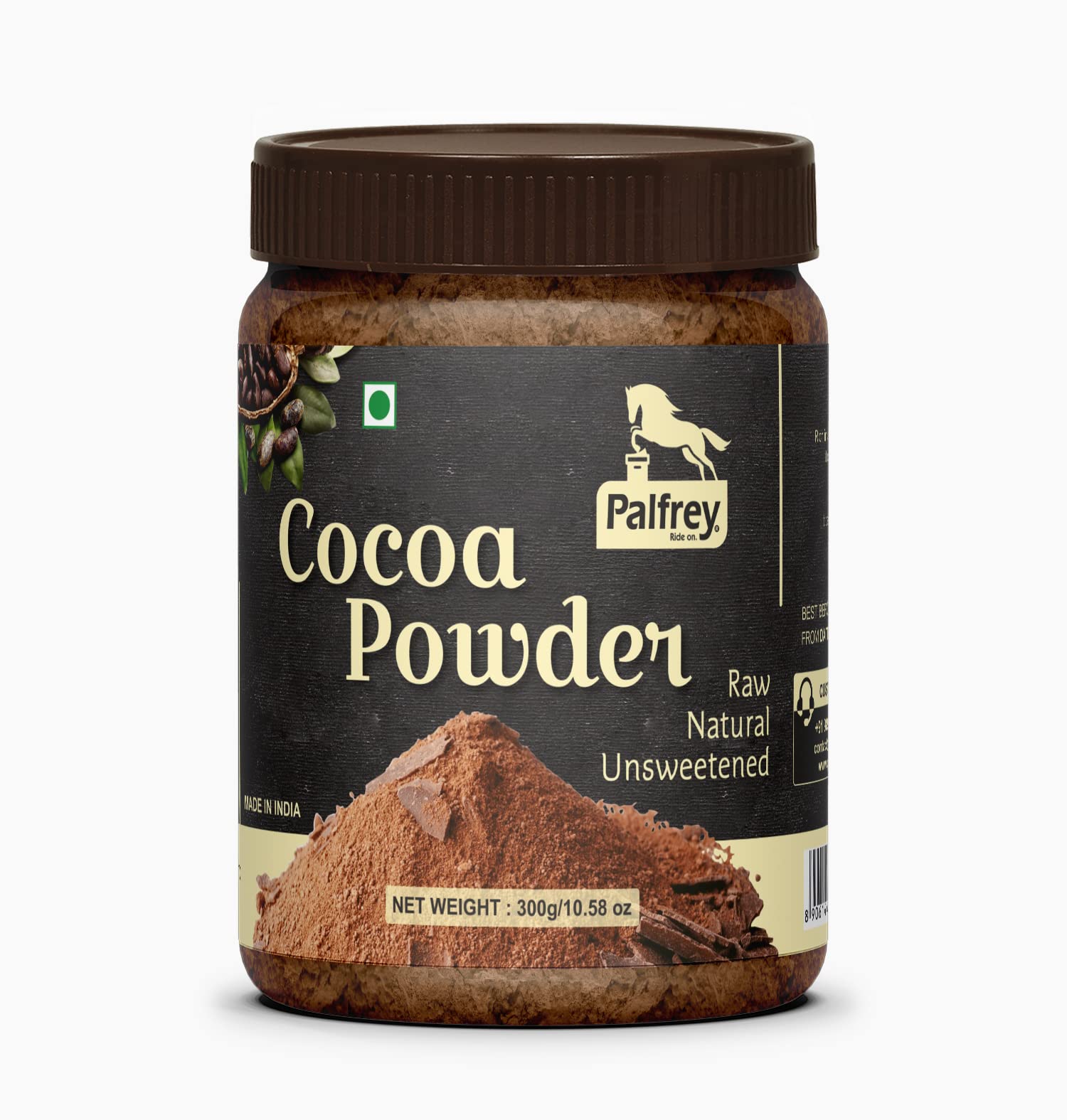 Cocoa Powder (Raw, Natural and Unsweetened) for Making Chocolate Cake, Cookies, Chocolate Bread, Shake, Brownies, Chocolate Desserts 300g