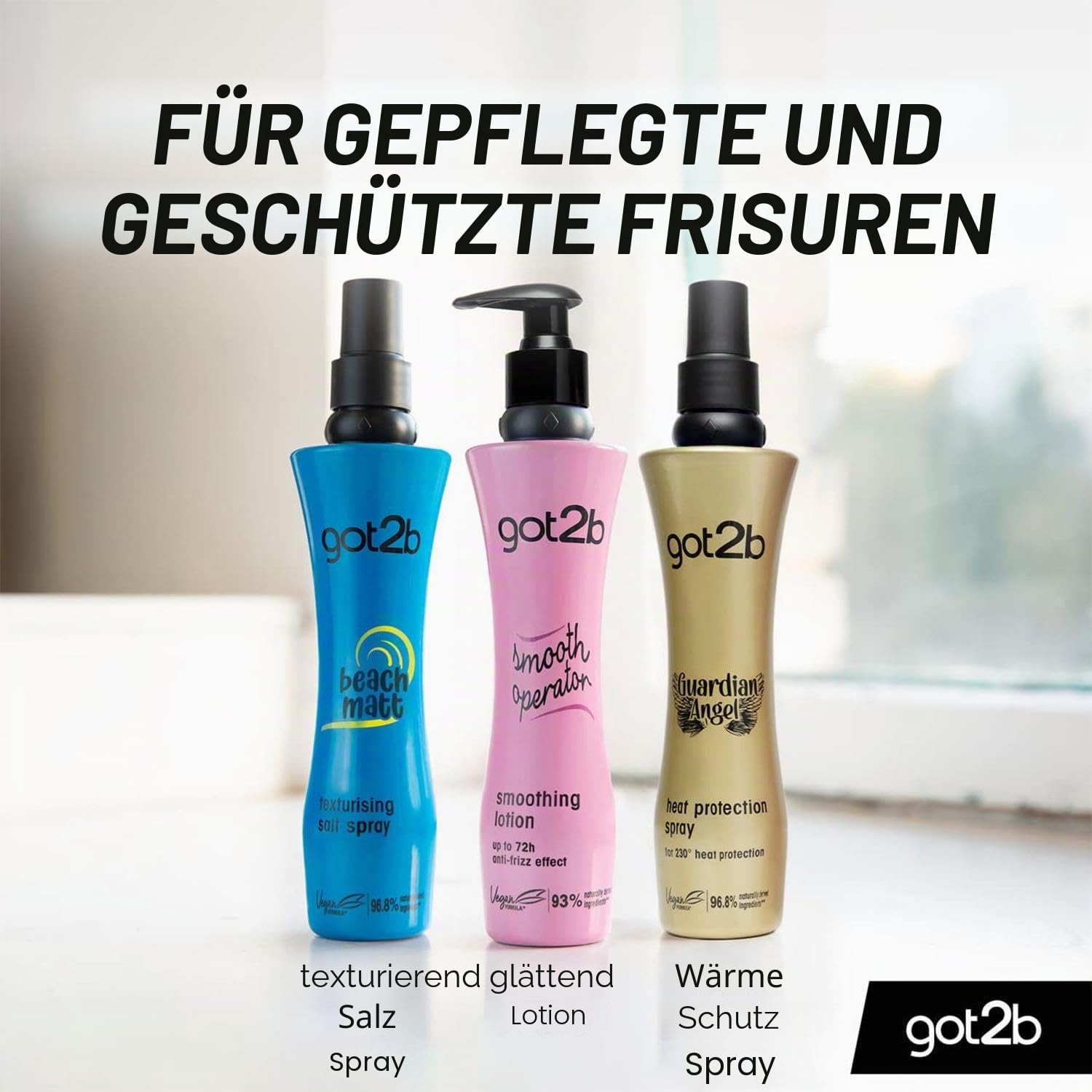 Schwarzkopf got2b Beach Matt Salt Spray, Mittlerer Halt für Texturierung Strandlook Haar, Vegan, 200 ml - 6 Stück