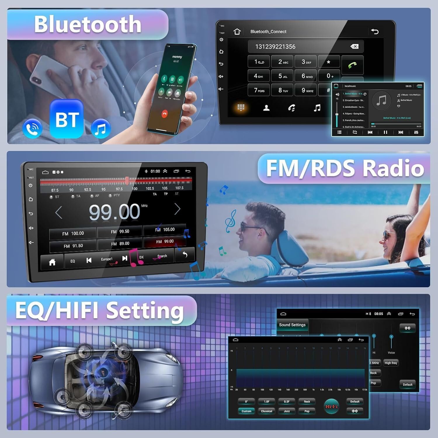 Android 14 Car Radio for Toyota Corolla 2017-2018 Built-in with Carplay Android Auto, 9in IPS Touchscreen Car Radio with Bluetooth WiFi FM/RDS SWC + AHD Camera GPS Navigation 2+32G