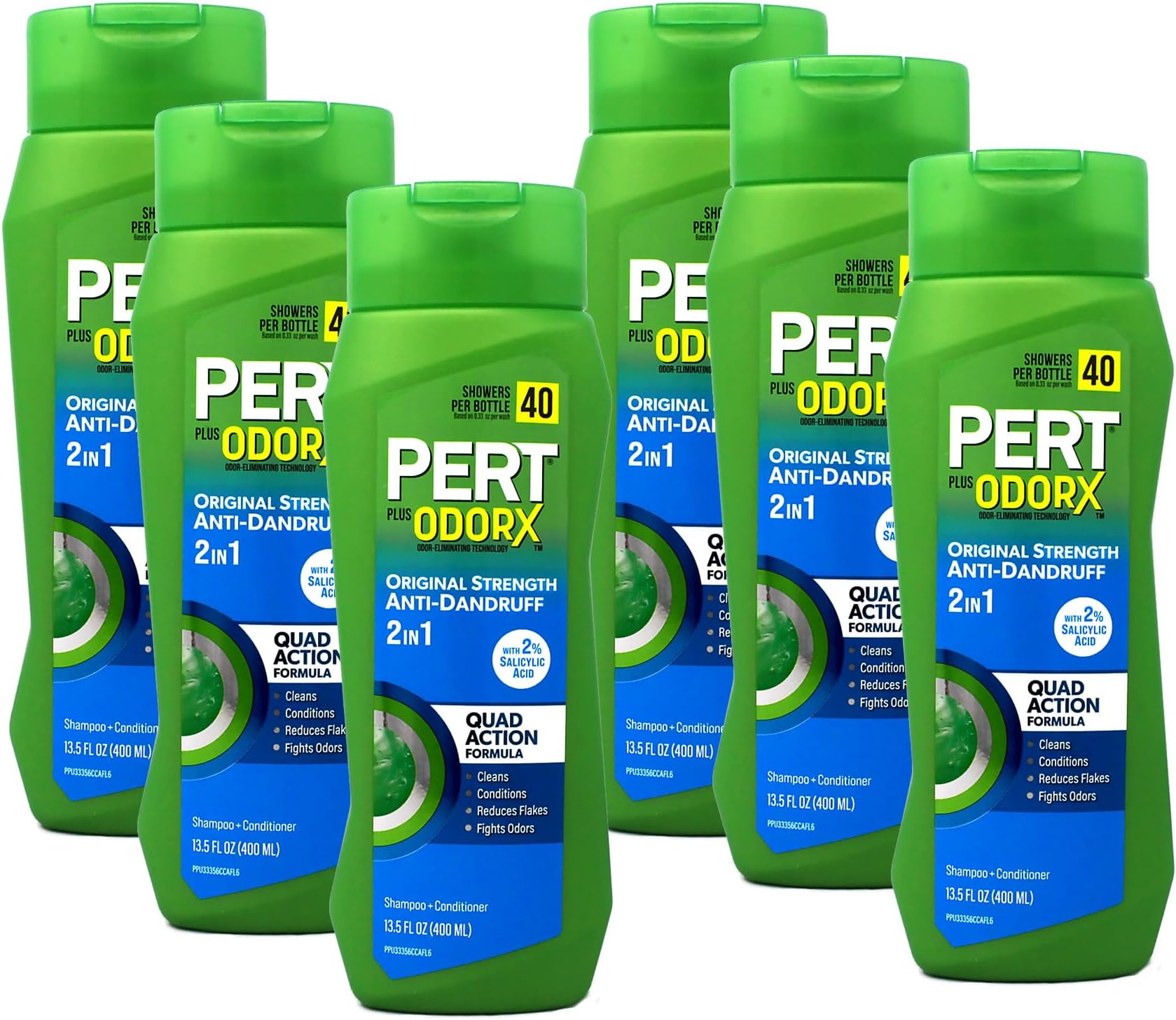 2 IN 1 Shampoo and Conditioner, Anti-Dandruff, 13.5 Fl. Oz (Pack of 6)