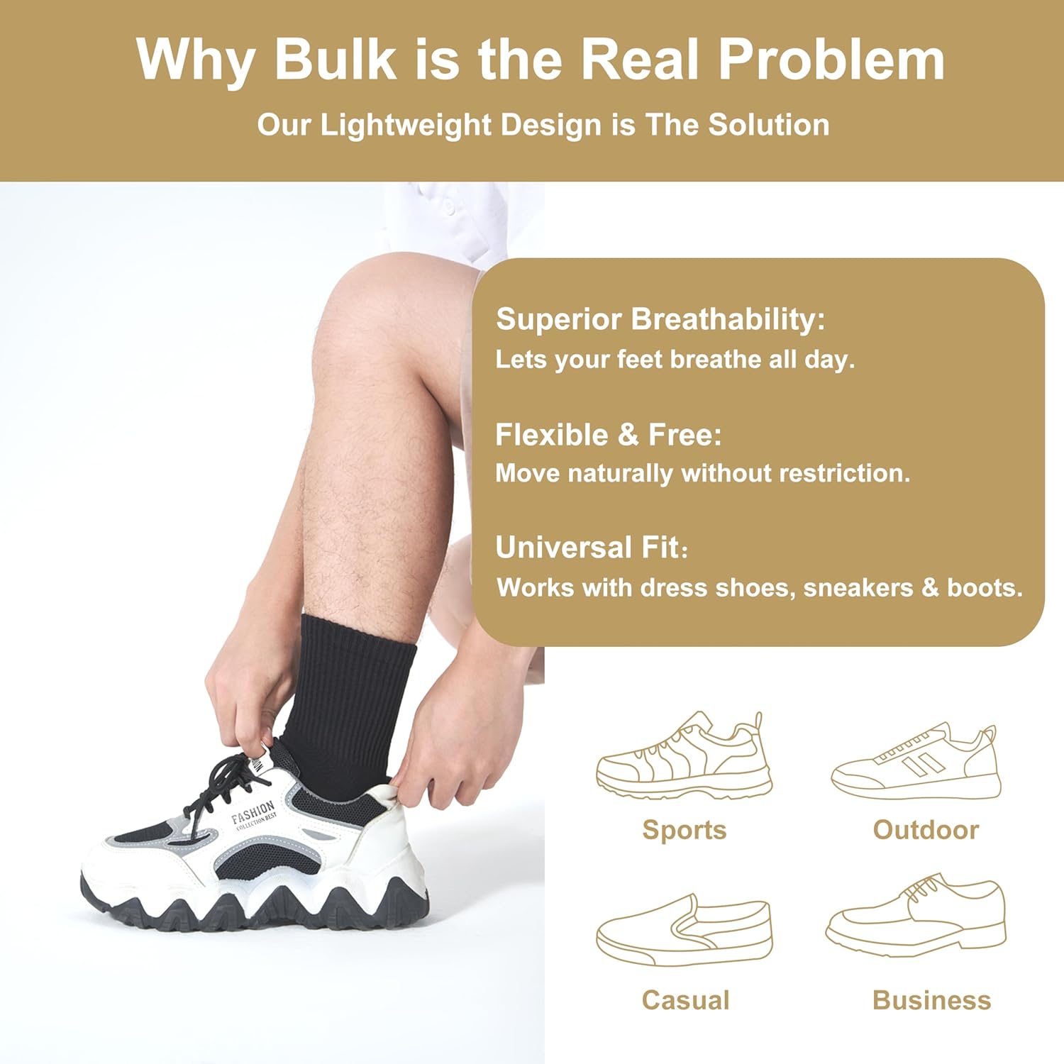 Mens Athletic Cotton Quarter Crew Socks Light Weight Moisture Wicking Odor Control Sports Socks for Men 5 Pairs - Image 3