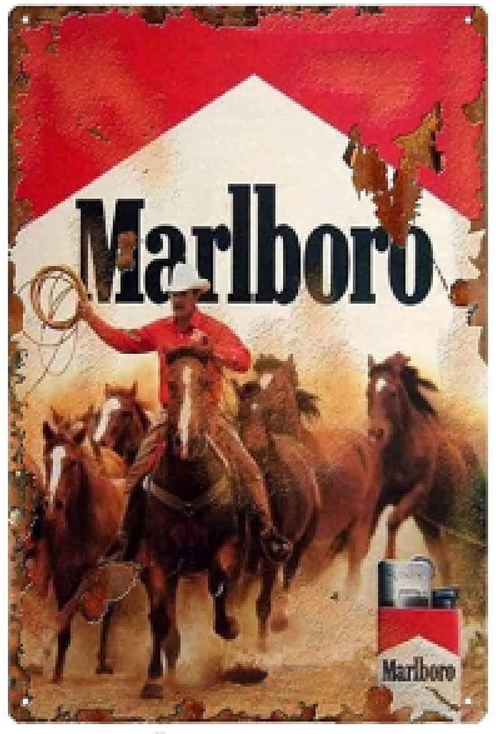 GCOCL Marlboro Metal Tin Sign Painting for Bars Plaque Poster for Cafe Bar Pub Beer Wall Decor Cave Beer Signs Art Nostalgic Tin Sign Decor 8X12inches