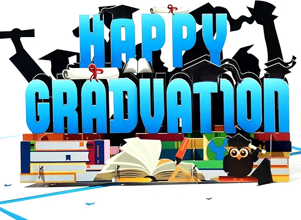 DLYMXGC Happy Graduation Owl Pop Up 3D Greeting Cards with Blank Note & Envelope, ideal celebration gift for Graduation, Love, Birthday, Anniversary, Special Moments, Holiday, Congratulations