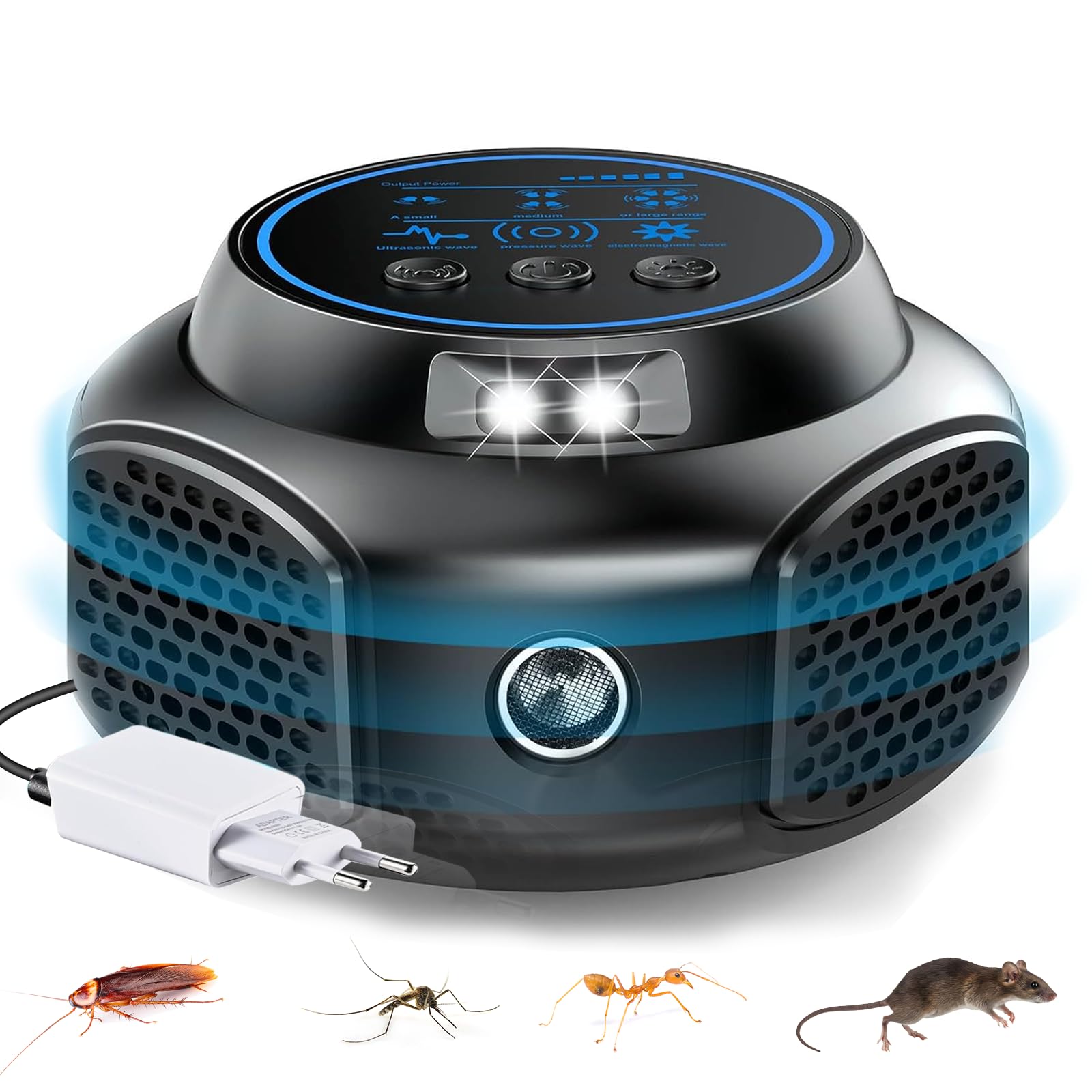 Ultraschall Maus und Ratten 360°, Ultraschall Mäuseabwehr mit Stecker, Mäuseabwehr Rattenabwehr mit Ultraschall, Ultraschall Gegen Ratten für Nagetiere, Mäuse, Eichhörnchen, Spinnen, Plötze