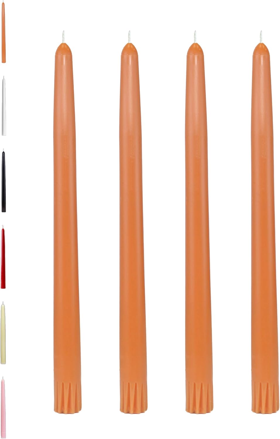 CandleNScent Taper Candles | Tapered Candlesticks - dripless 10 Inch unscented | Orange | 4 Pack : Home & Kitchen
