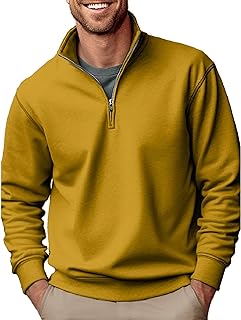 Abrigo cálido para hombre nuevo suéter para hombre, cremallera casual, cuello alto, grueso y aterciopelado, color sólido, suéter para hombre