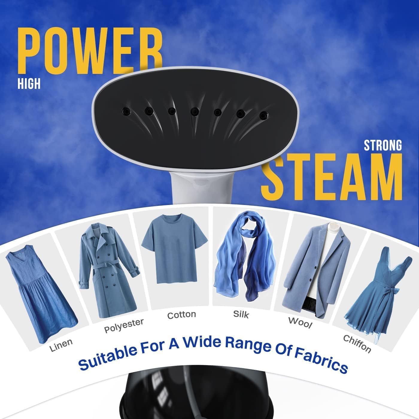 Steamer for Clothes 1350W, Clothes Steamer for Home, Office, Travel, Upgraded 400ML Large Capacity Water Tank, Wrinkle Remover - Image 3
