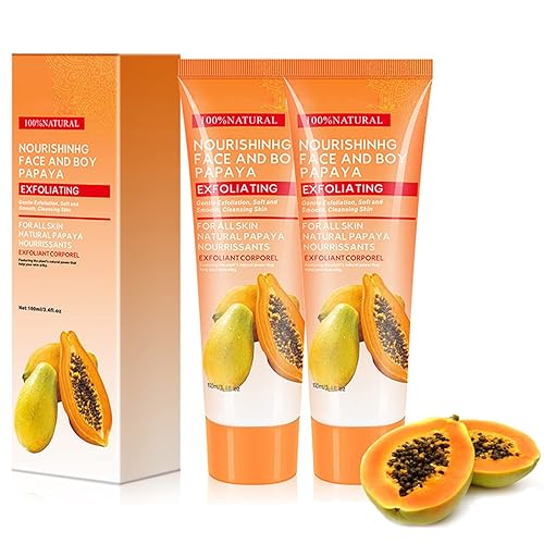 Papaya Essence - Gel exfoliante iluminador, limpiador exfoliante de esencia de papaya, lavado facial exfoliante, crema exfoliante de papaya, crema