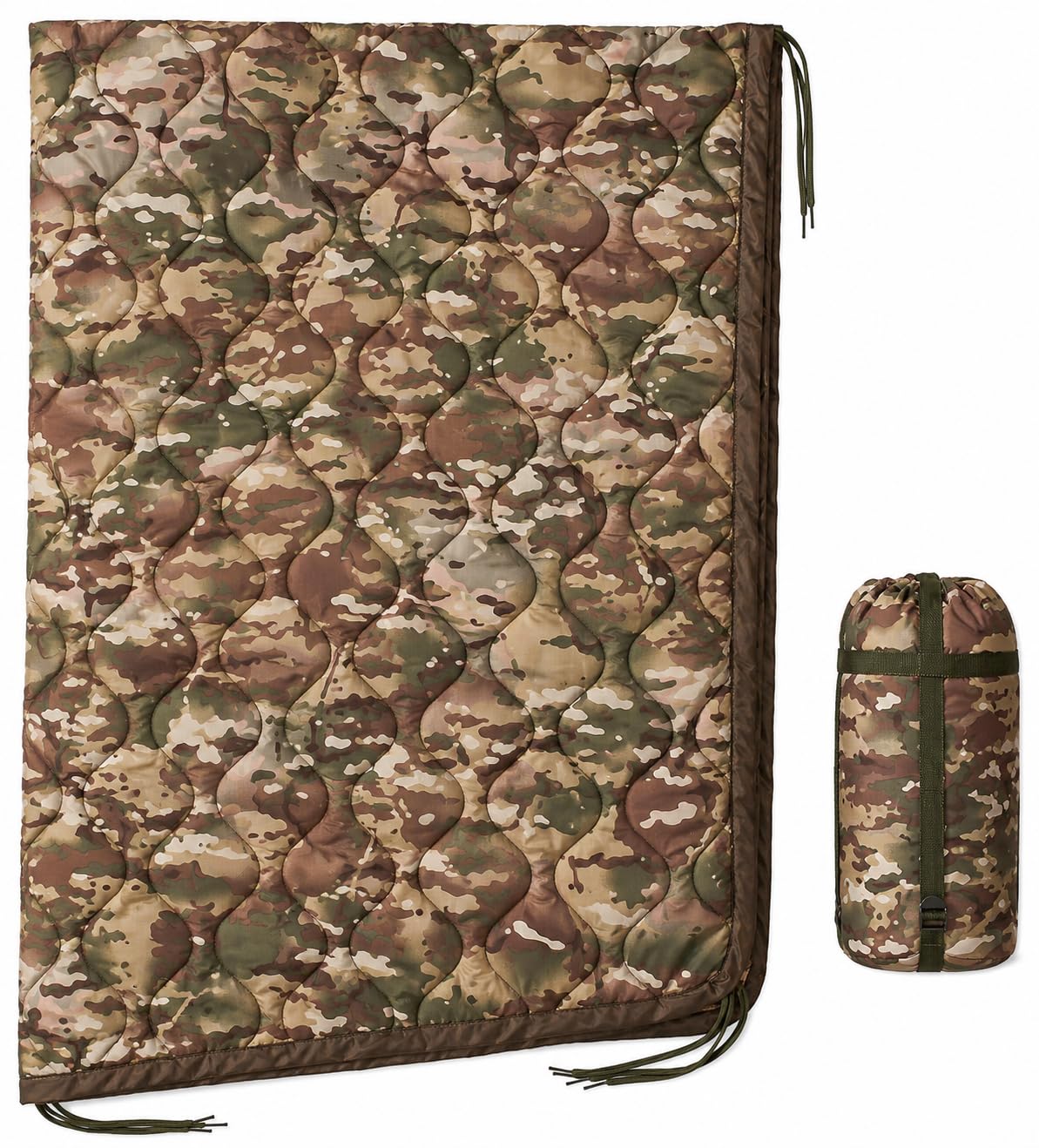USGI Industries Couverture Militaire Woobie | Couverture de Camping à Isolation Thermique | Grande Taille, Portable, Isolation, résistante à l'eau, pour la randonnée, la Survie | Sac de Transport de