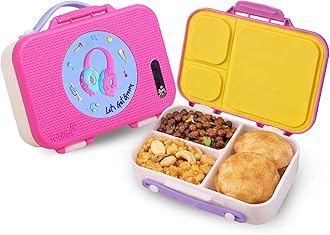 Munchbee Bento Lunch Box 1000ml | 1+1 Year Brand Warranty | Tiffin Box for School | Kanjak Gifts for Girls | BPA Free, Leakproof & Durable Bento Design | Miss Butters
