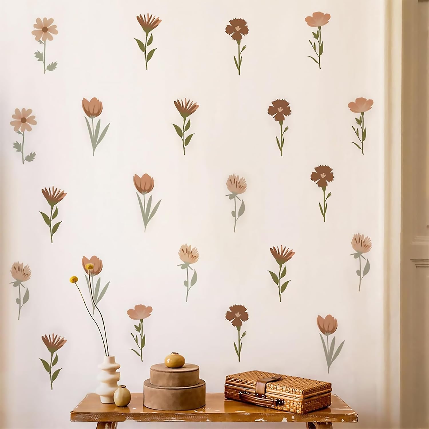 Amazon.com: Arawat Flower Home Wall Decor Living Room 12 Sheets / 72 ...