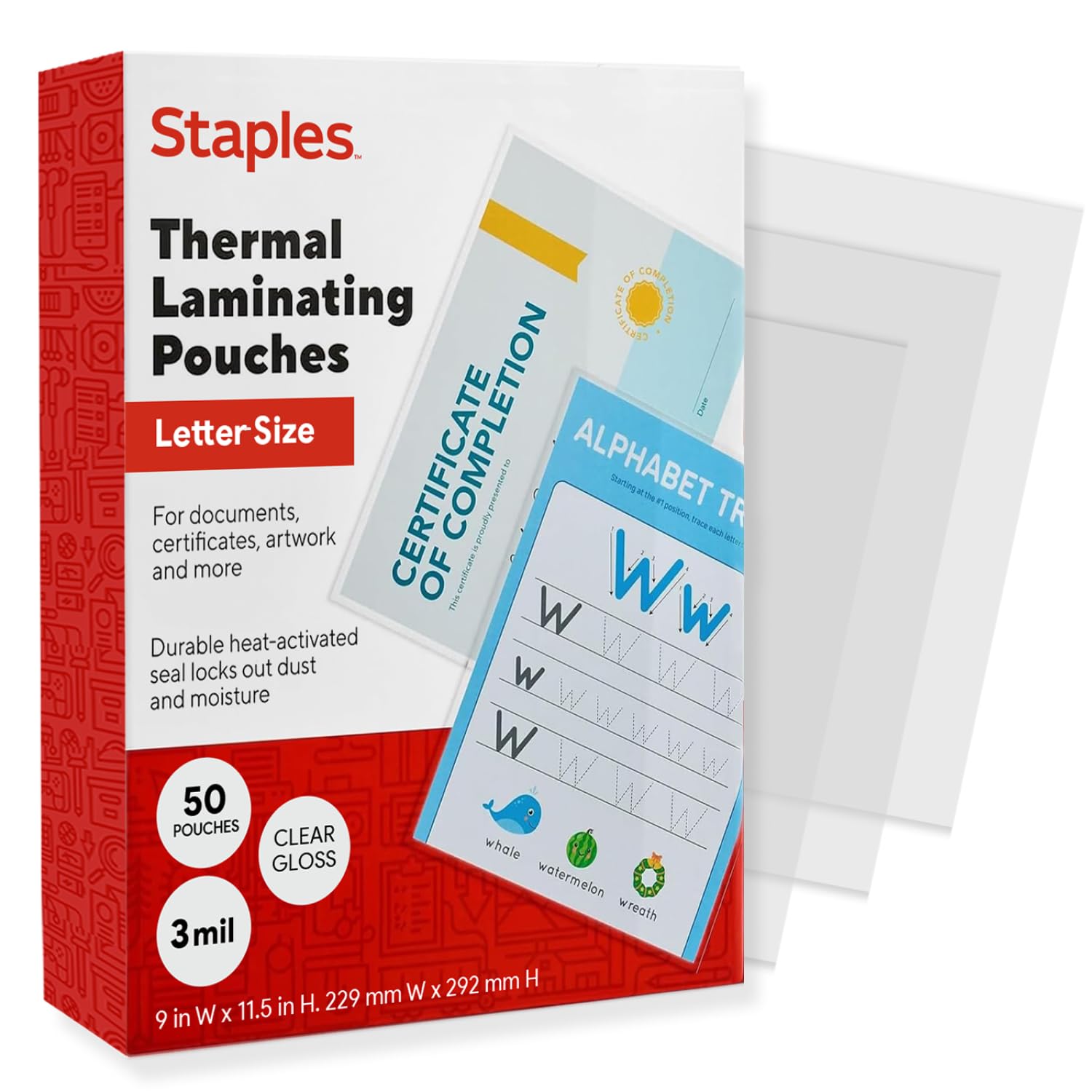 Amazon.com : Staples Thermal Laminating Pouches, Letter Size, 9 x