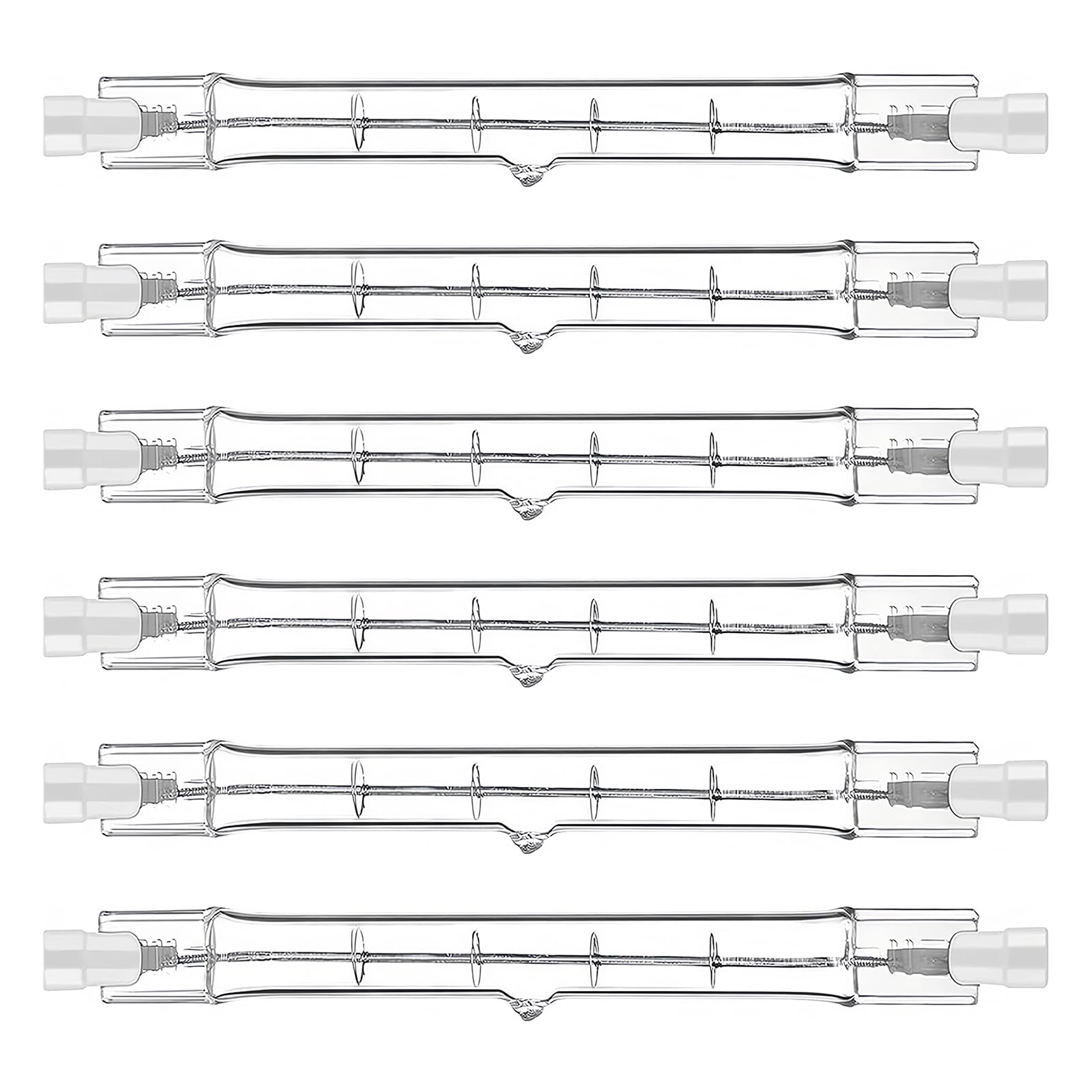 6 Pcs R7s Halogen Bulb, 118mm 500W Halogen Floodlight, Dimmable J118 Security Light Bulb, 220V 11000LM 2700K Warm White, Linear Halogen Bulbs for Work Spotlights Landscape Lighting Floor Lamps