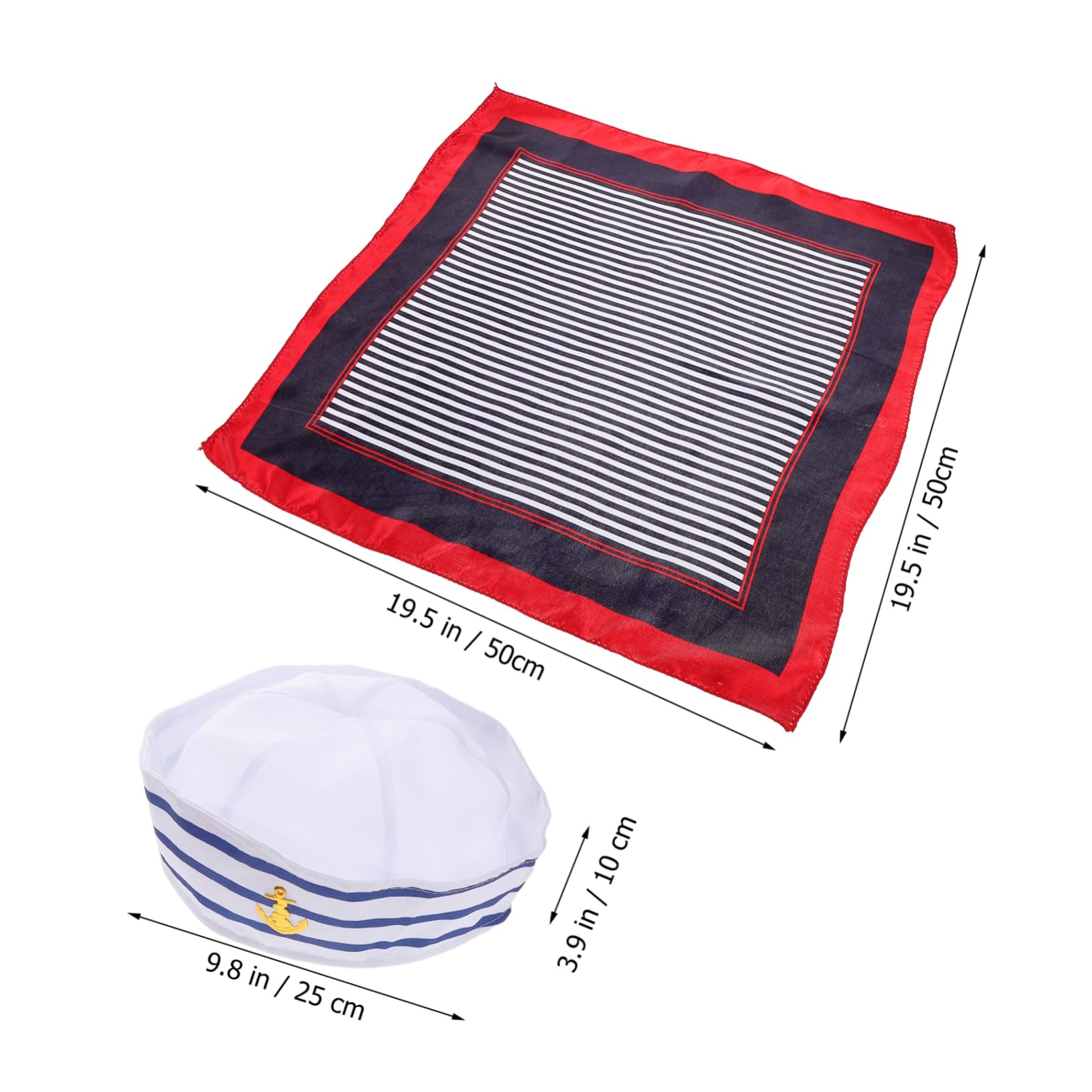 FOMIYES 1Set Adjustable Striped Sailor Hat with Scarf for Costume Parties Yacht Outings and Themed Events Stylish Captain Accessories for Dress Up Fun