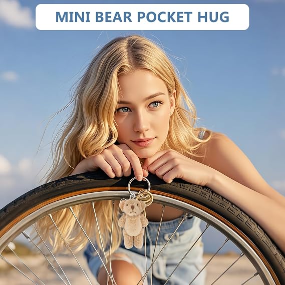 Pocket Bear Hug Mini Worry Bear Plush with Inspirational Card, Soft Anxiety Relief, Cute Emotional Support Gift for Friends, Women (BROWN)