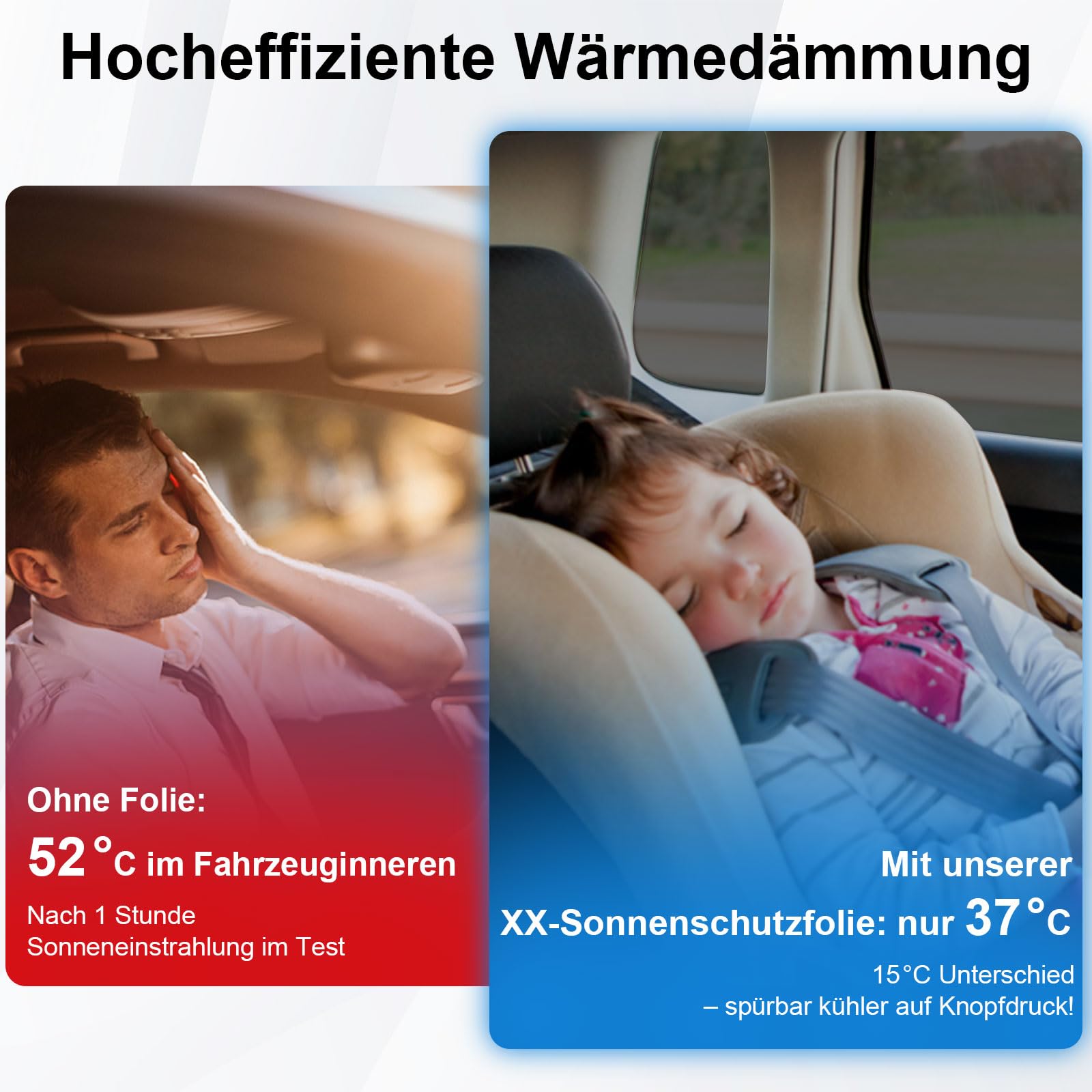 Lámina tintada para ventanas de coche, 50 x 300 cm, color negro, lámina protectora solar autoadhesiva para ventanas de coche, protección UV y protección contra el calor, protección contra astillas