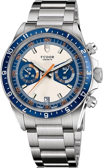 Tudor da uomo Heritage 42 mm con cinturino e cassa in acciaio vetro zaffiro  automatico blu quadrante analogico orologio 70330B : Amazon.it: Orologi