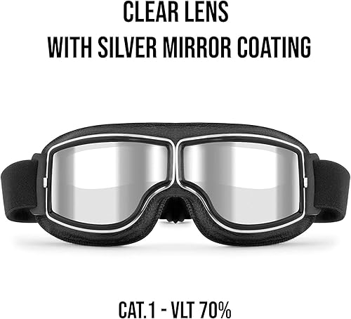 Miniatura 15 de Bertoni Gafas de conducción para motocicleta con lentes ópticas RX AF188B SOS Italia (lente transparente + portador de lente óptica) Lente negra