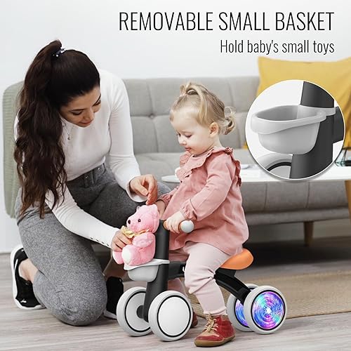 Miniatura 3 de Umatoll Juguetes de bicicleta de equilibrio para bebés de 1 año, asiento ajustable, regalos de cumpleaños para niños de 12 a 24 meses