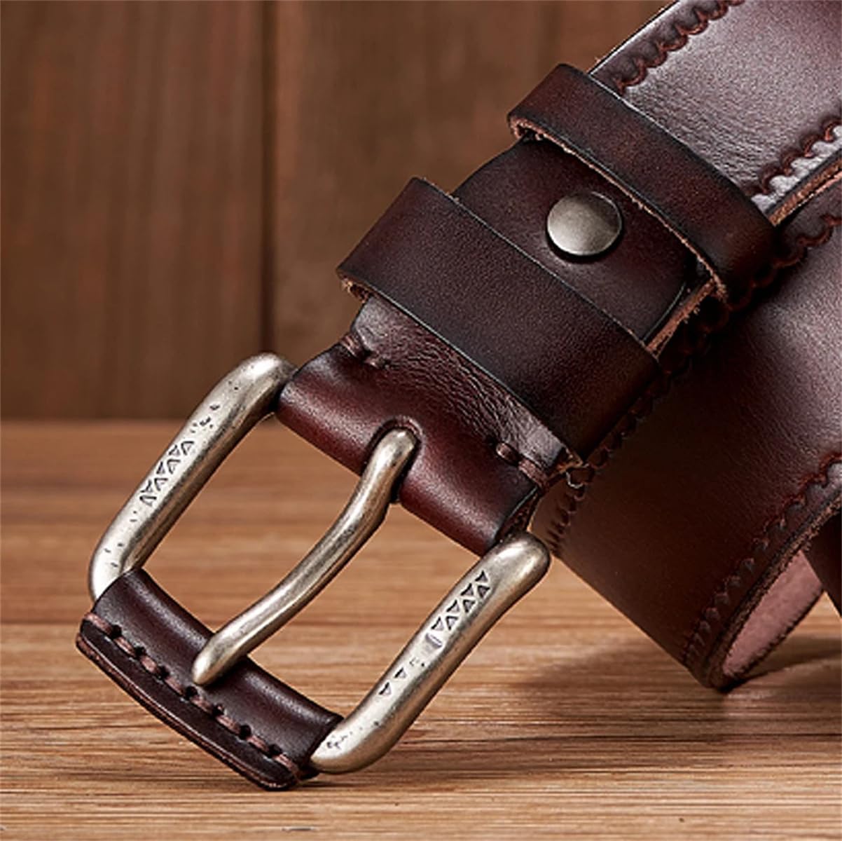 3,8 Cm Gürtel Aus Echtem Rindsleder, Jeansgürtel Für Herren, Luxuriöser Klassischer Designergürtel, Retro-Dornschließe