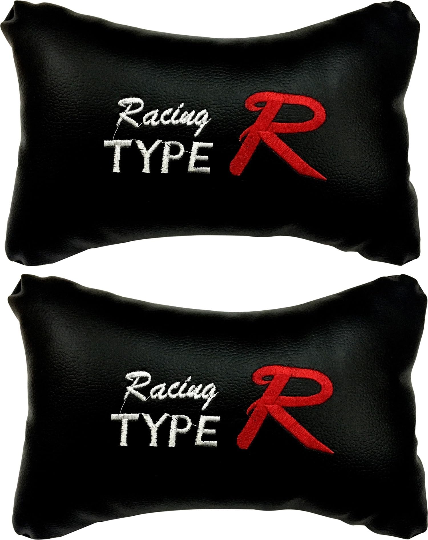 PulGos Leatherette Car Seat Neck Rest Cushion Pillow for Toyota Qualis_(Pack of 2_Black)