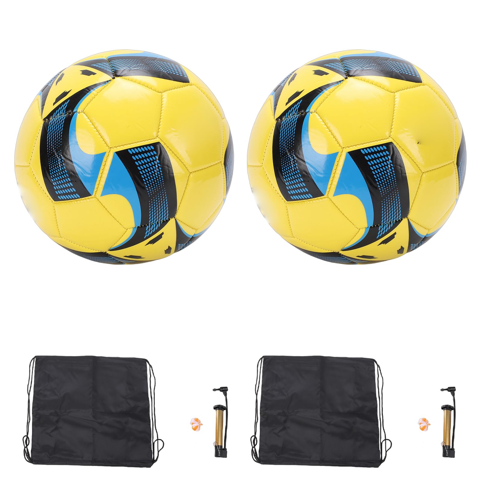 Palloni da Calcio Misura 5 da 2 Pezzi con Set di Pompe Calcio Dai Colori Vivaci per Giochi di Allenamento Indoor All'aperto per Bambini Adulti
