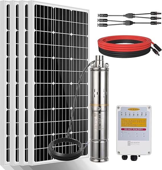 ECOWORTHY 400W Solar Well Pump Kit, 140W Deep Well