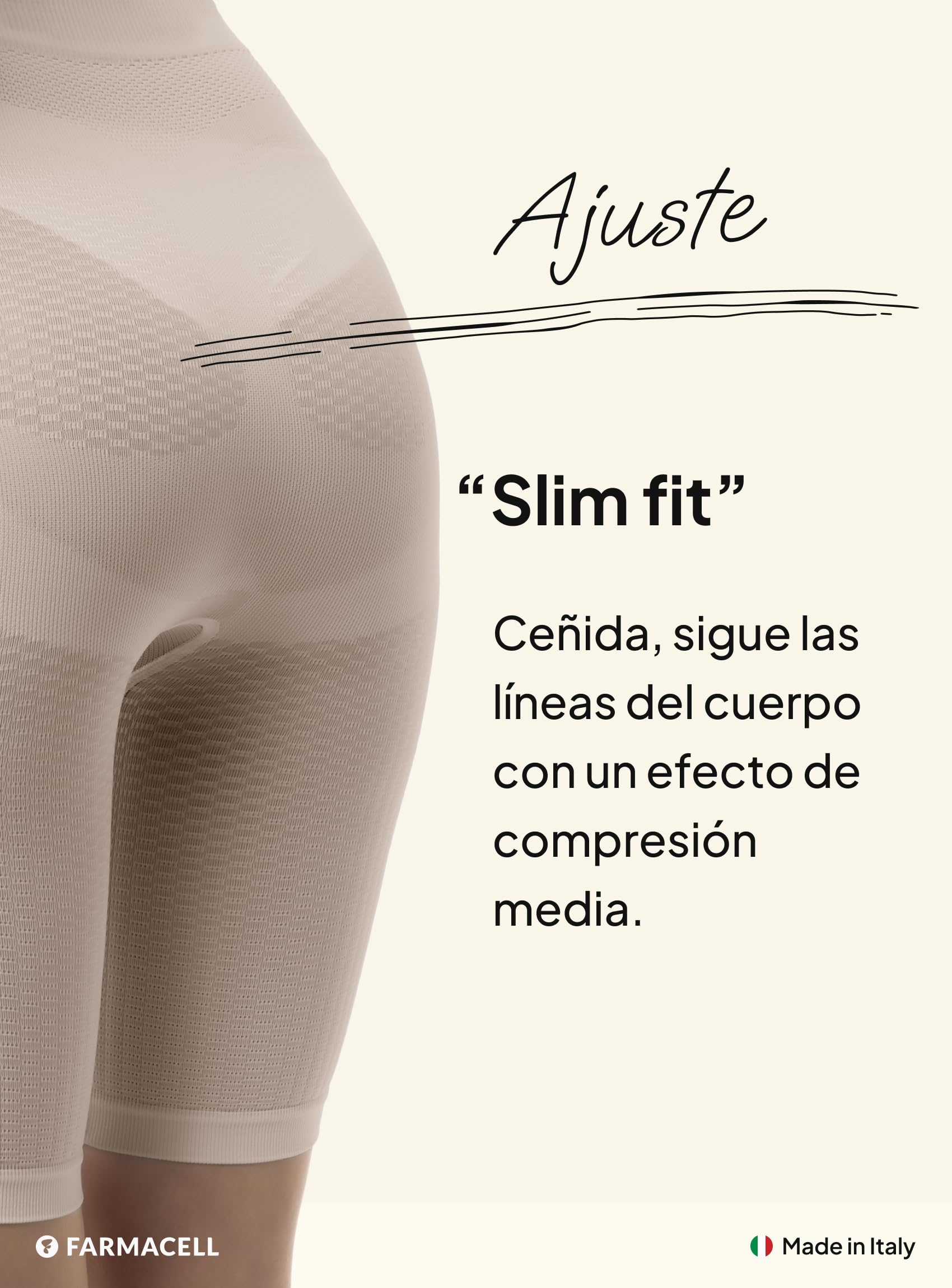 Farmacell Faja Pantalón Reductora Mujer Anticelulitis Masaje, Push up y Vientre Plano, Made in Italy, 312